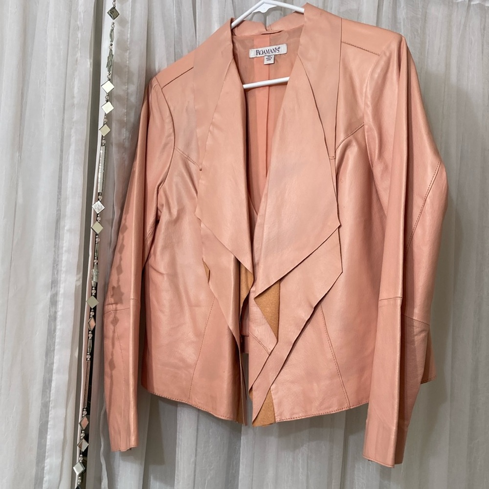 Roaman's Soft Pink Leather Jacket